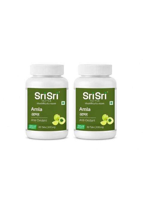 Sri Sri Tattva Amla Tablets 500mg (Pack of 2) | Authentic Traditional Formula | 120 Tablets | Ayurvedic Antioxidant & Immunity Support | 60 Tablets
