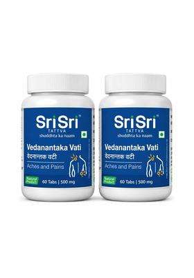 Sri Sri Tattva Vedanantaka Vati 500 mg, 60 Tablets (Pack of 2) | Authentic Ayurvedic Formula | Natural Pain Management & Everyday Aches Support