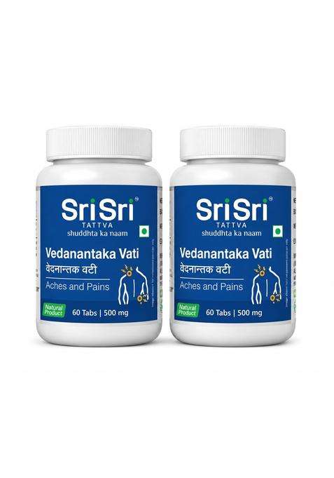 Sri Sri Tattva Vedanantaka Vati 500 mg, 60 Tablets (Pack of 2) | Authentic Ayurvedic Formula | Natural Pain Management & Everyday Aches Support
