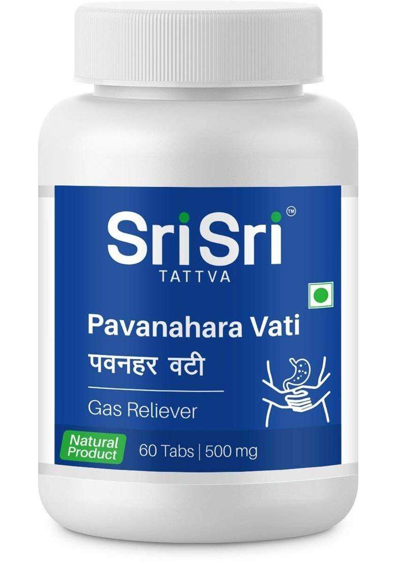 Sri Sri Tattva Pavanhara Vati Gas Reliever, 60 Tabs | Authentic Ayurvedic Formula | 500mg - Indya