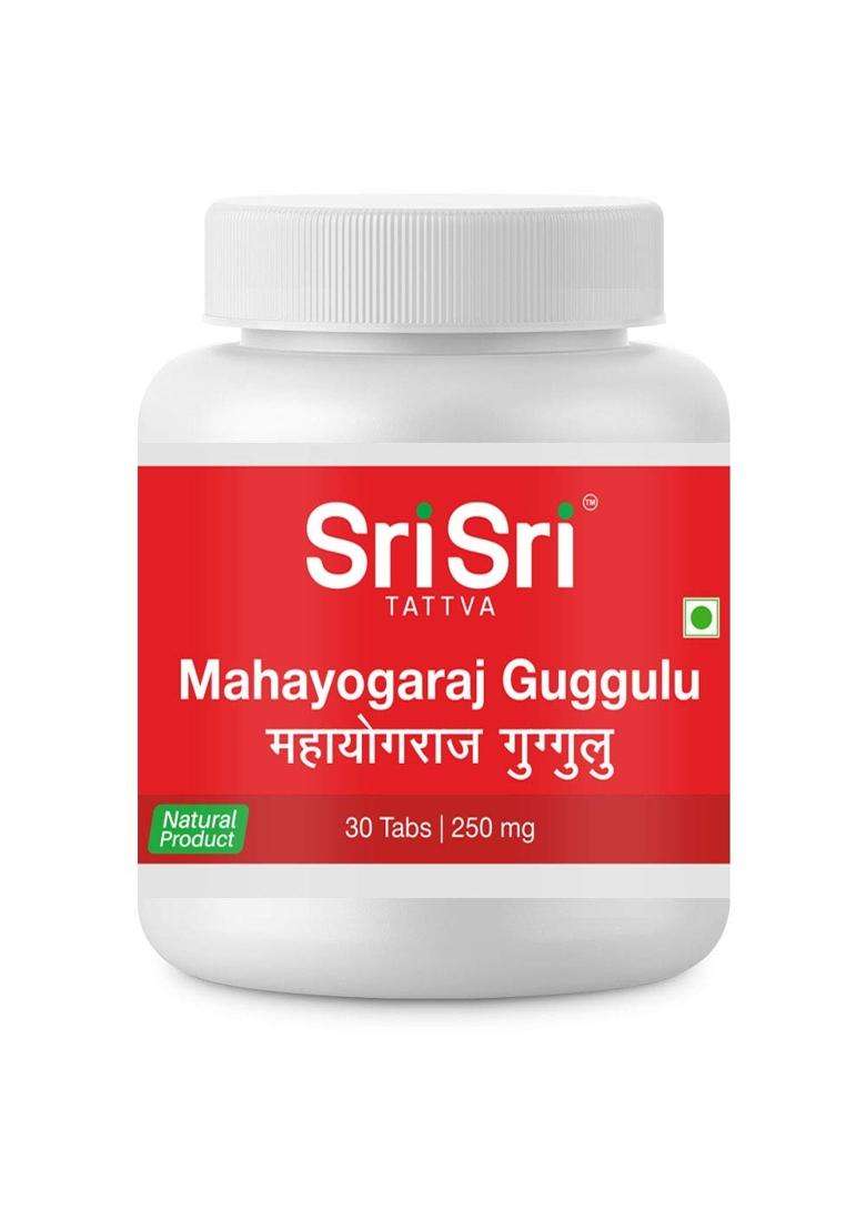 Sri Sri Tattva Mahayogaraja Guggulu 250 mg, 60 Tablets | Authentic Ayurvedic Formula | Joint & Musculoskeletal Wellness - Indya