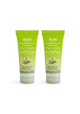 Sri Sri Tattva Kumari Face Wash with Aloe Vera 100 ml (Pack of 2) | Soap Free Daily Cleanser for Fresh, Soft & Rejuvenated Skin | For All Skin Types.