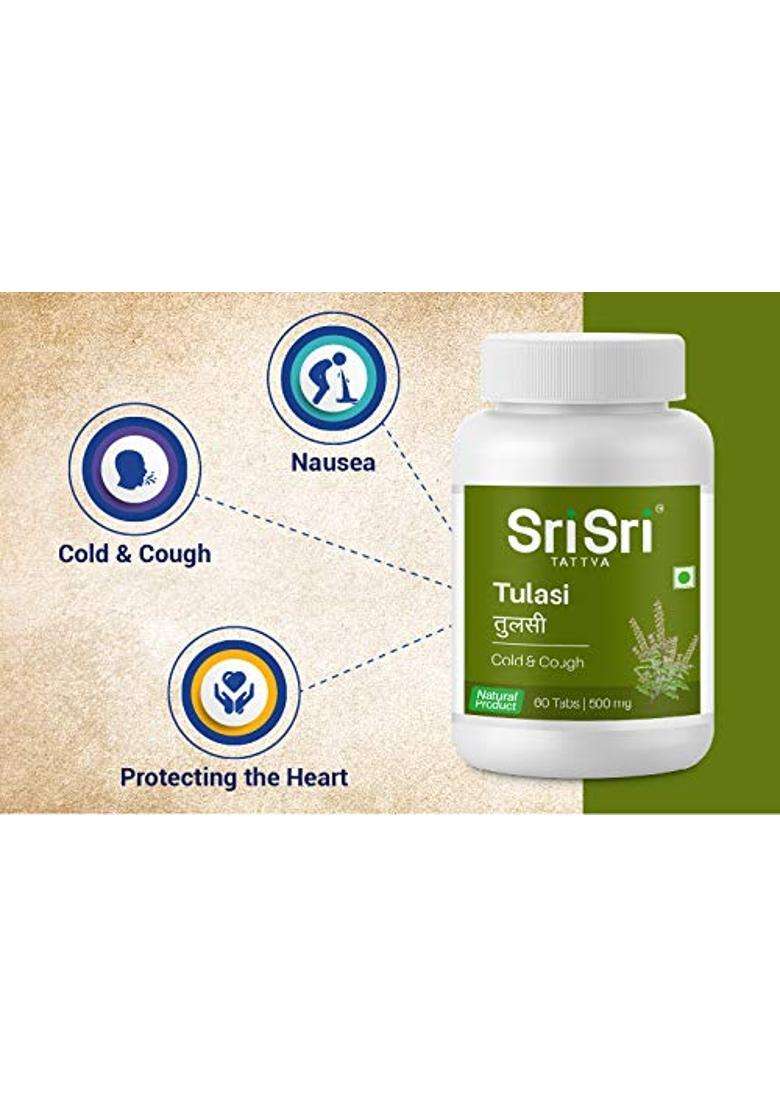 Sri Sri Tattva Tulasi Tablet 500mg, 60Tab - Indya