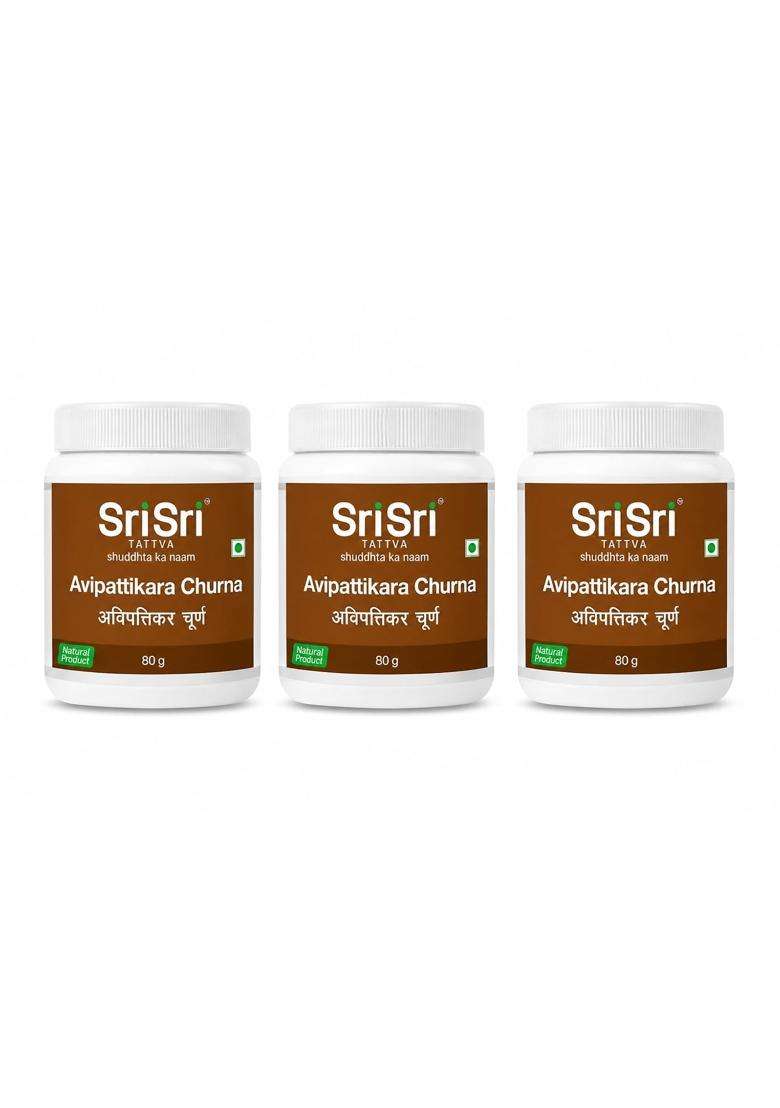 Sri Sri Tattva Avipattikara Churna 240g (Pack of 3) | Authentic Traditional Formula | Acidity Digestion & Pitta Balance | Ayurvedic Herbal Churna - Indya
