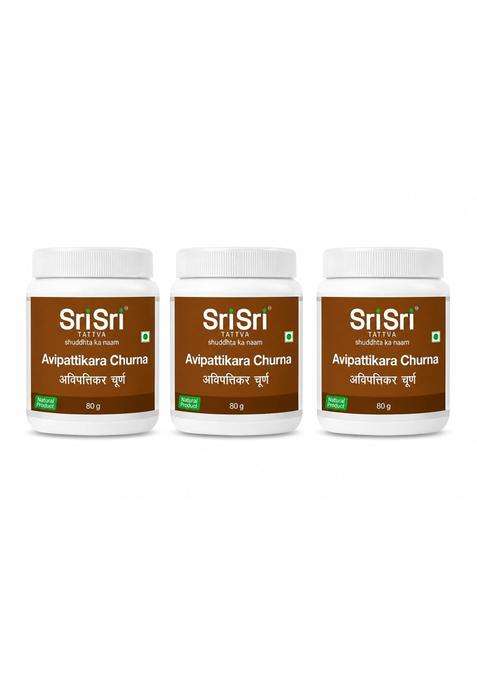 Sri Sri Tattva Avipattikara Churna 240g (Pack of 3) | Authentic Traditional Formula | Acidity Digestion & Pitta Balance | Ayurvedic Herbal Churna
