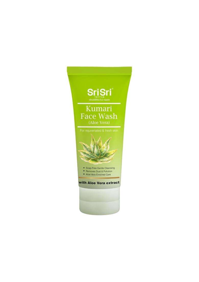 Sri Sri Tattva Kumari Face Wash with Aloe Vera 100 ml | Soap Free Daily Cleanser for Fresh, Soft & Rejuvenated Skin | Removes Dust & Pollution - Indya
