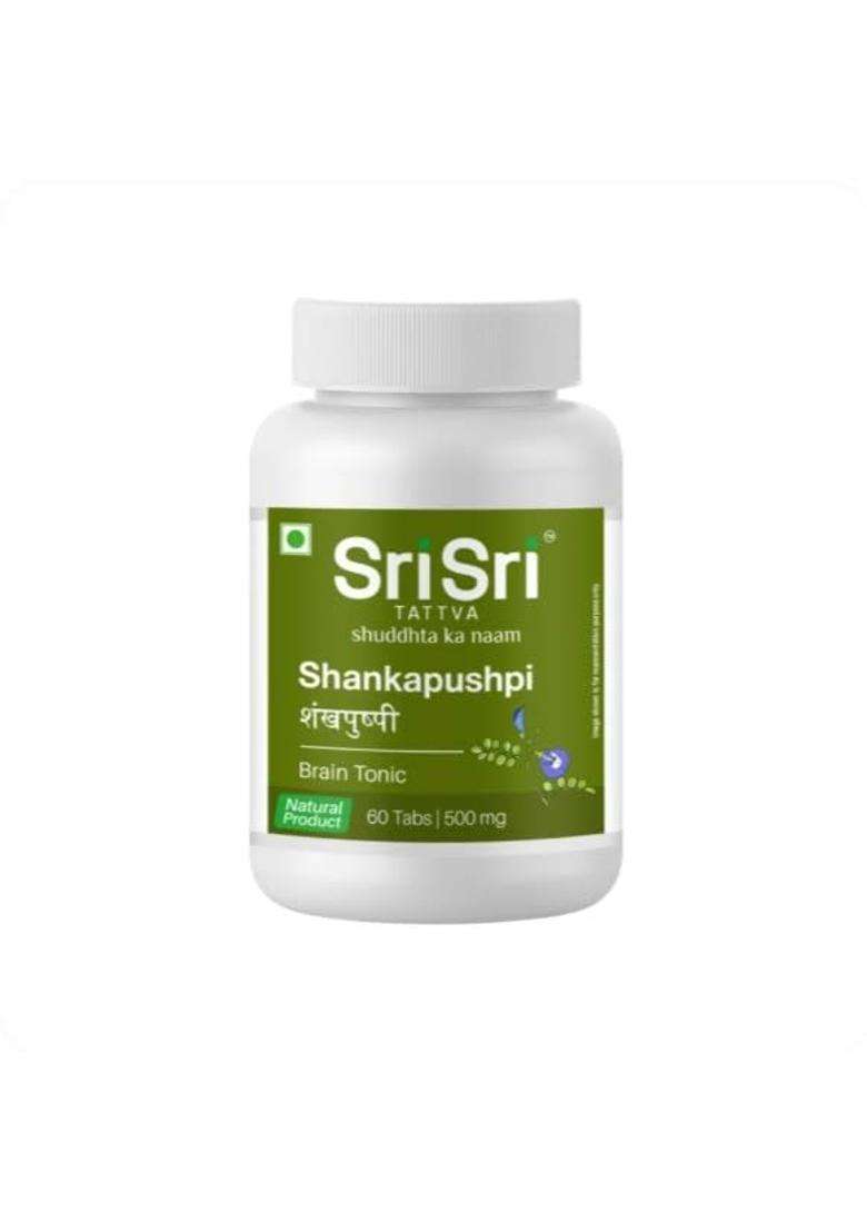 Sri Sri Tattva Shankapushpi 60 Tabs | Natural Herbal Care | Herbal, Pure Extract, 60 Tabs, 500mg - Indya