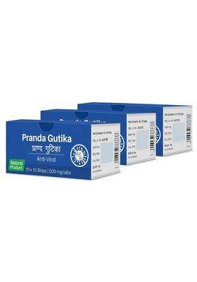Sri Sri Tattva Pranda Gutika Tablets 500mg (Pack of 3) | Authentic Traditional Formula | 300 Tablets | Respiratory Wellness Support | 100 Tablets
