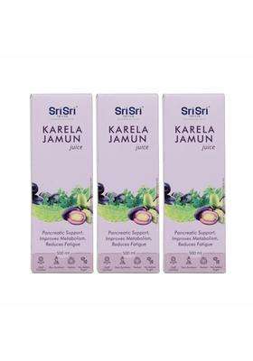Sri Sri Tattva Karela Jamun Juice 500 ml (Pack of 3) | Maintains Blood Sugar Levels | Reduces Bad Cholesterol | Good for Digestive Health