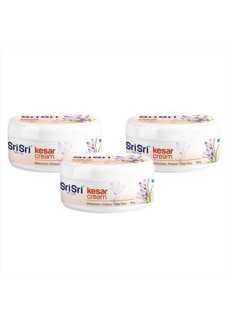 Sri Sri Tattva Kesar Cream 100g (Pack of 6) | Moisturiser, Protects & Adds Glow, Each 100g - Indya