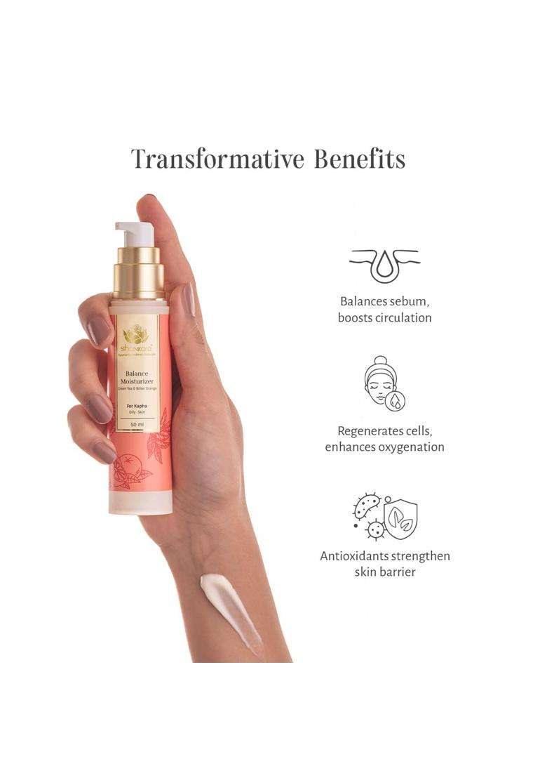 Sri Sri Tattva Shankara Balance Face Moisturizer With Green Tea & Bitter Orange For Kapha (Oily Skin) 50 ml - Indya