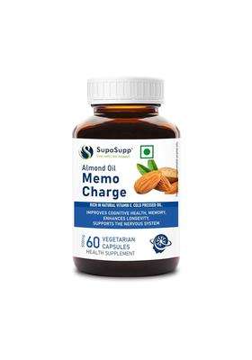 Sri Sri Tattva SupaSupp Almond Oil Memo Charge 60 Veg Cap, 500 mg | Health Supplement