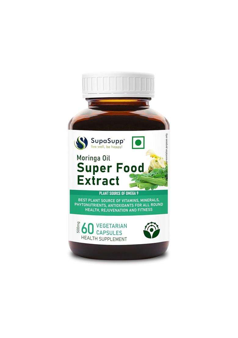 Sri Sri Tattva SupaSupp Moringa Oil Super Food Extract 60 Veg Cap, 500mg | Health Supplement - Indya