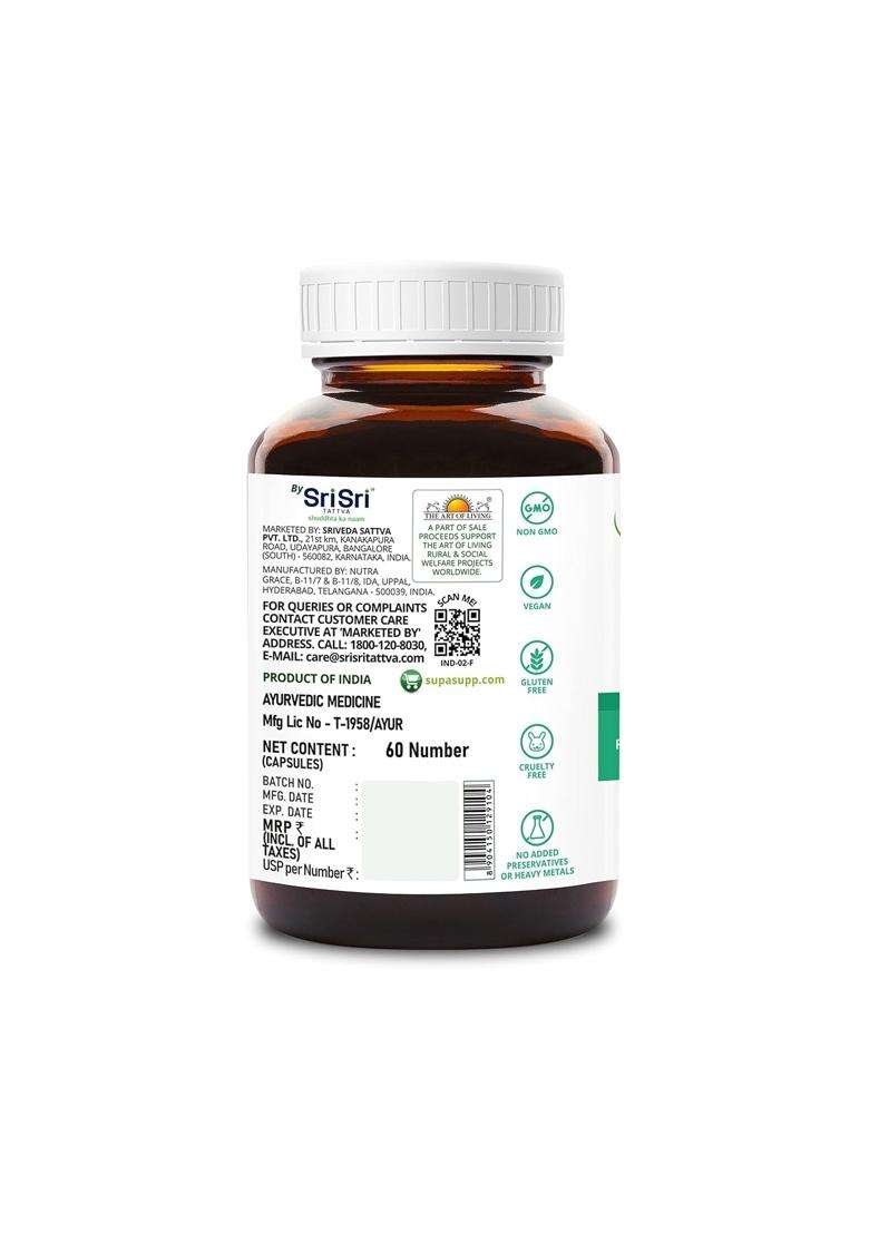 Sri Sri Tattva SupaSupp Moringa Oil Super Food Extract 60 Veg Cap, 500mg | Health Supplement - Indya