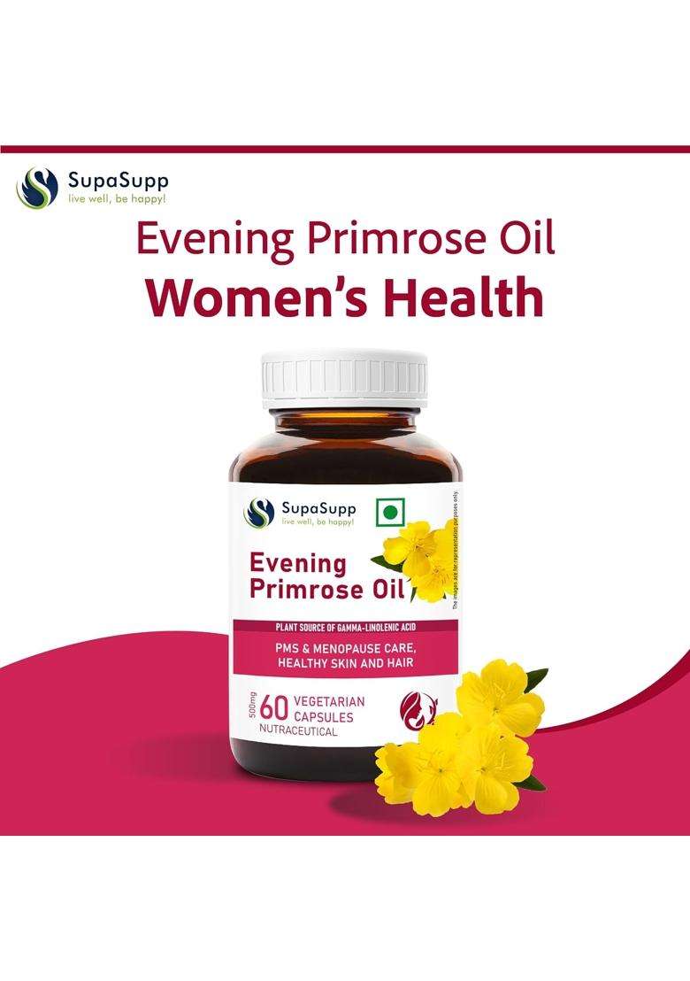 Sri Sri Tattva SupaSupp Evening Primrose Oil 60 Veg Cap, 500 mg | Women