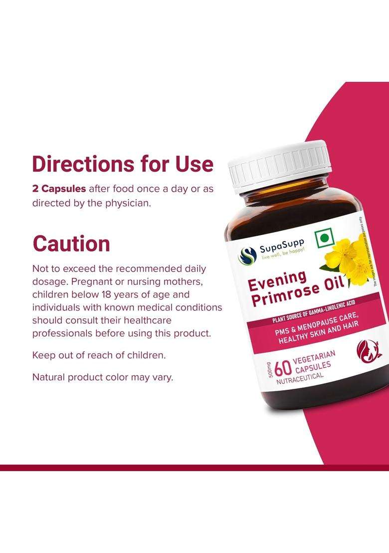 Sri Sri Tattva SupaSupp Evening Primrose Oil 60 Veg Cap, 500 mg | Women