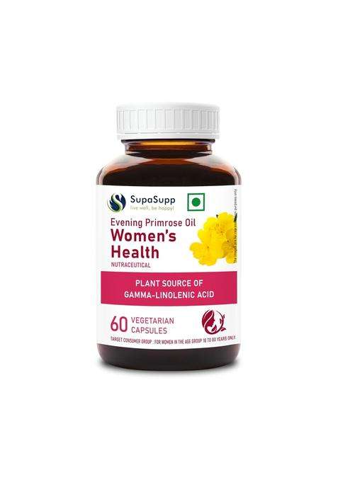 Sri Sri Tattva SupaSupp Evening Primrose Oil 60 Veg Cap, 500 mg | Women's Health | Plant Source Of Gamma-Linolenic Acid | Health Supplement