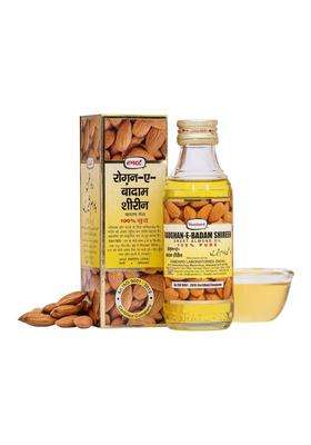 Hamdard Raughan-E-Badam Shireen Sweet Almond Oil for Body, Skin & Hair 100 ml | Natural Almond Oil | Helps Enhance Memory | Helps Relieve Constipation