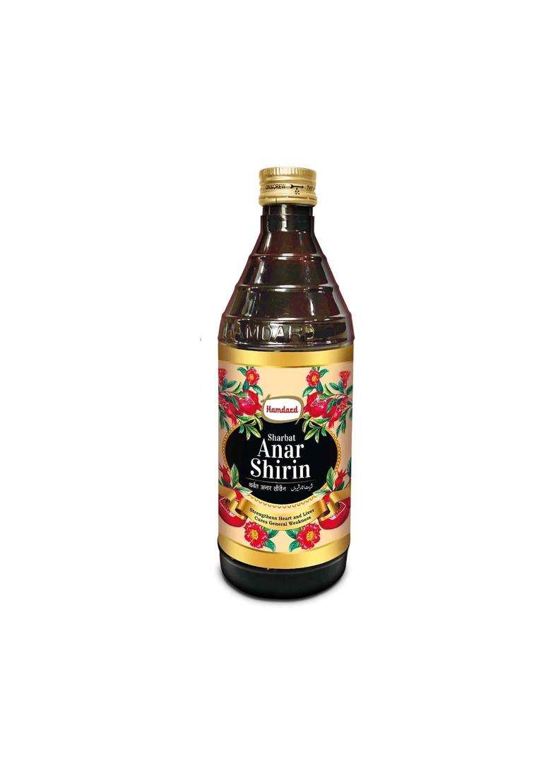 Hamdard Sharbat Anar Shirin 500 ml | Liver Health, Heart Strength, Immunity Boost, Natural Tonic for Diarrhea & Thirst Relief - Indya