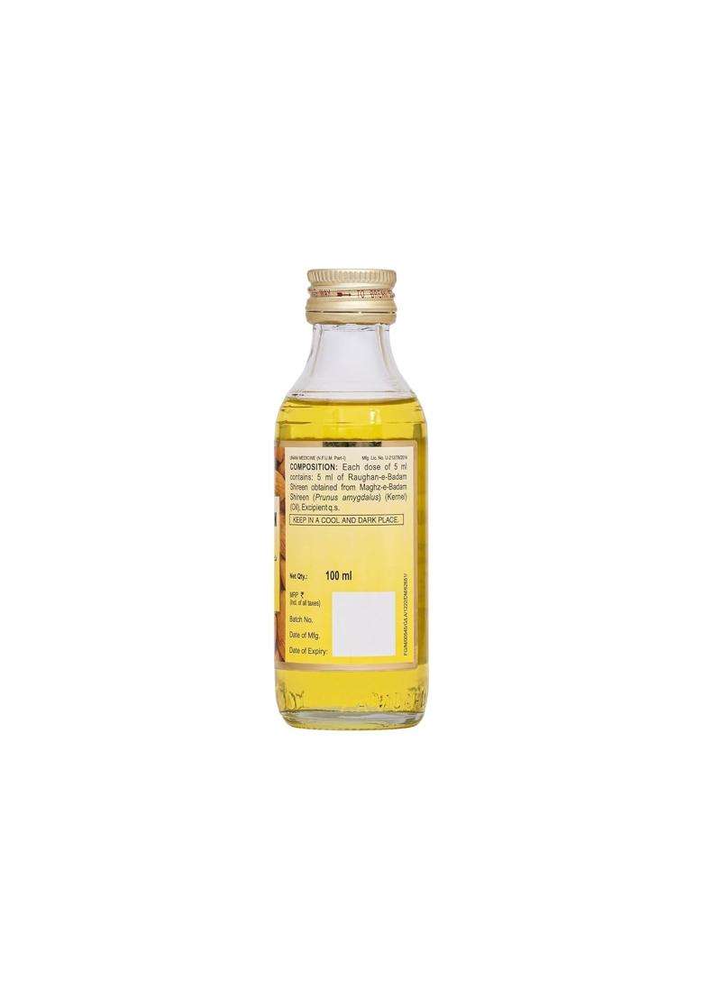 Hamdard Raughan-E-Badam Shireen Sweet Almond Oil for Body, Skin & Hair 100 ml (Pack of 3) | Natural Almond Oil | Helps Enhance Memory - Indya