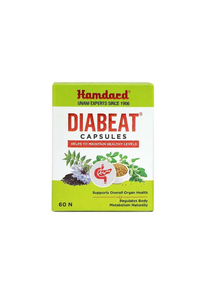 Hamdard Diabeat 60 Capsules | Natural Herbal Care | All-natural Herbal Remedy | Blood Sugar Control | Suitable for Diabetes Care - Indya