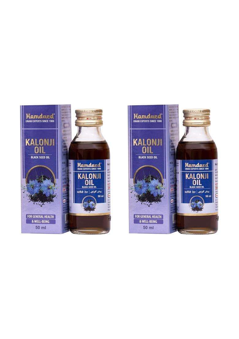 Hamdard Kalonji Oil for Healthy Skin & Hair 50 ml (Pack of 2) | Strengthens Hair & Smoothness Skin-(Blackseed Oil)-50 ml - Indya