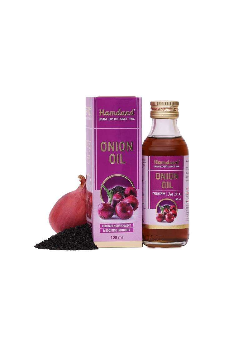 Hamdard Onion Oil 100 ml (Pack of 2) | All-natural Hair Oil | Helps to Nourish Hair Follicles and Manages Breakage | Promotes Overall Well-Being - Indya