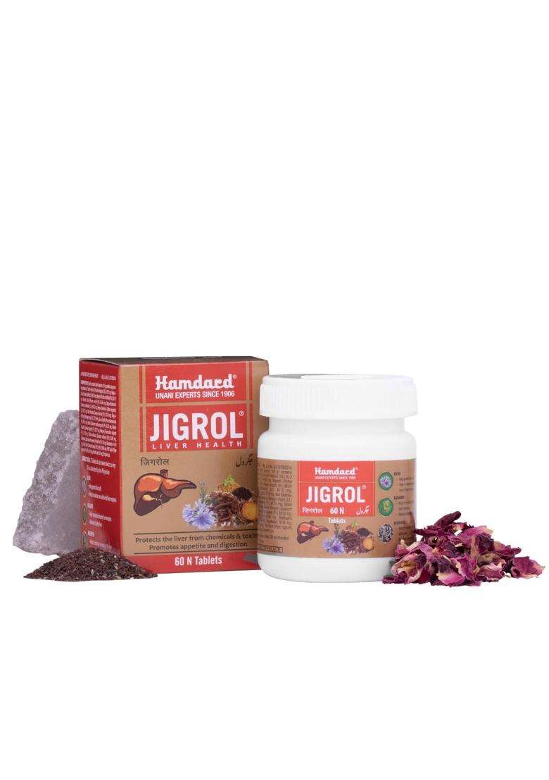 Hamdard Jigrol Herbal Remedy 60 Tablet (Pack of 2) | Natural Herbal Care | Supports Liver and Digestive Health | Helps in Metabolic Function - Indya