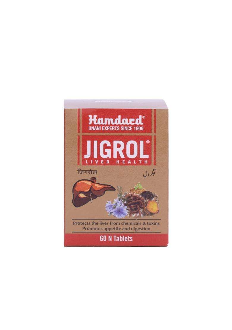 Hamdard Jigrol Herbal Remedy 60 Tablet (Pack of 2) | Natural Herbal Care | Supports Liver and Digestive Health | Helps in Metabolic Function - Indya