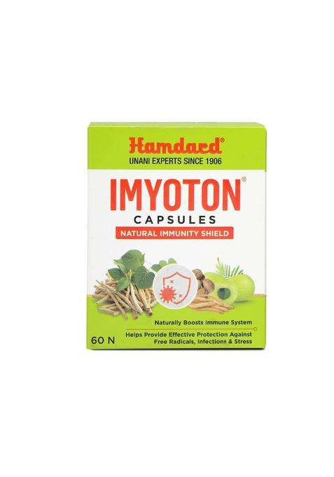 Hamdard Imyoton Capsule for Immunity 60 Capsule | Natural Herbal Care | Supports Immune System | Helps in Managing Stress and Infections