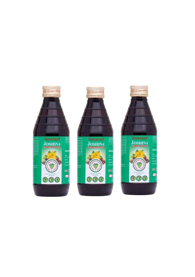 Hamdard Joshina 200 ml (Pack of 3) | Natural Herbal Care | Eases Throat Discomfort | Helps manage Cough, Cold and Sore Throat | Herbal Remedy - Indya