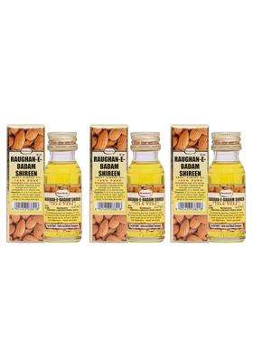 Hamdard Raughan-E-Badam Shireen Sweet Almond Oil for Body, Skin & Hair 25 ml (Pack of 3) | Natural Almond Oil | Helps Enhance Memory