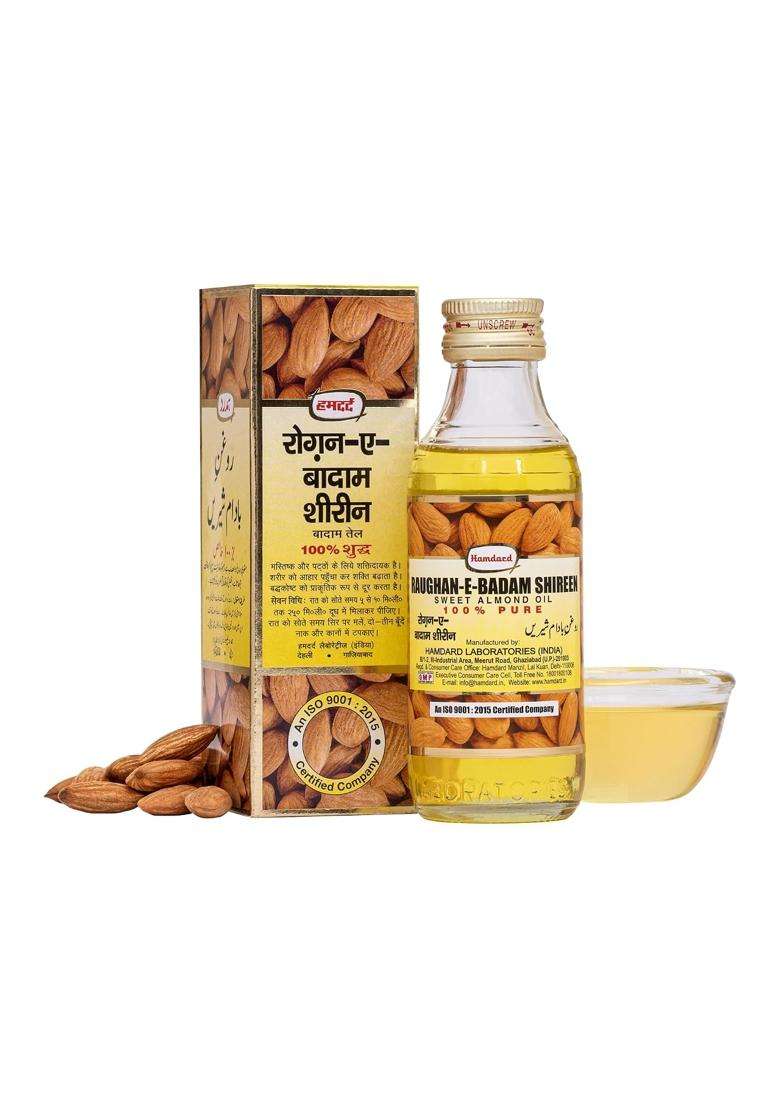 Hamdard Raughan-E-Badam Shireen Sweet Almond Oil for Body and Skin 100 ml | Authentic Ayurvedic Formula | Natural Almond Oil - Indya