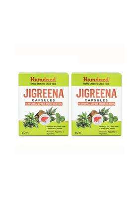 Hamdard Jigreena Capsules 60 Caps | Natural Herbal Care | Herbal Liver Support Supplement | Promotes Liver Strength, Digestion & Detox