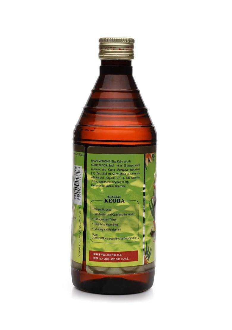Hamdard Sharbat Keora 500 ml | Heart Comfort, Beat Regulation, Cooling, Refreshing & Thirst Relief - Indya