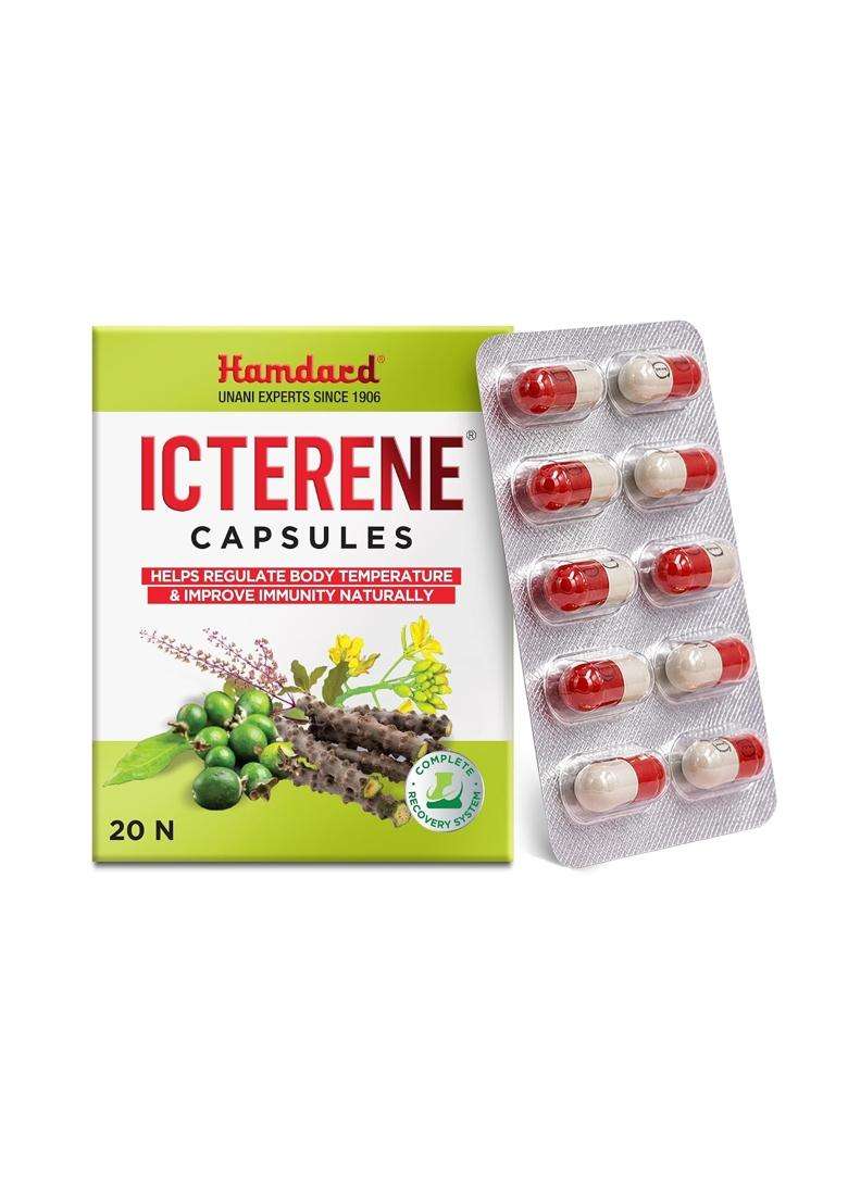 Hamdard Icterene Capsules 20 Cap | Authentic Ayurvedic Formula | Herbal Formula for Immunity - Indya