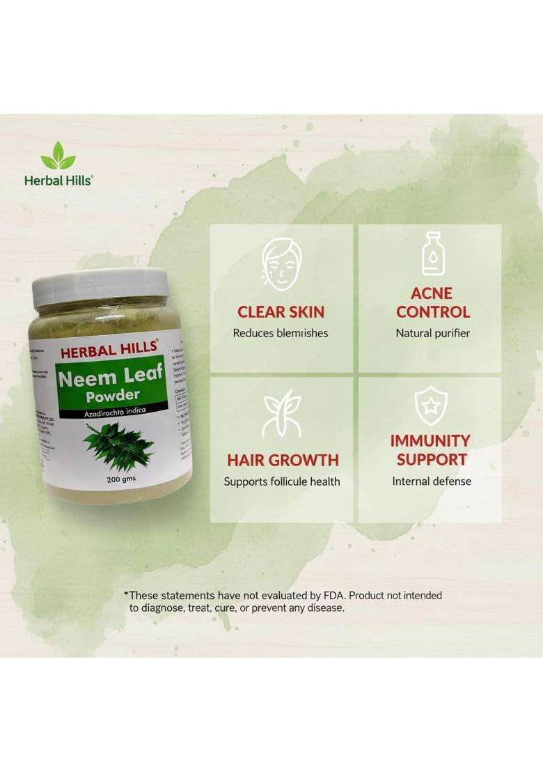 Herbal Hills Neem Powder, 200 g | Natural Herbal Care - Indya