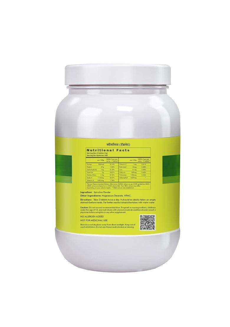 Herbal Hills Spirulina Tablets, 900 Count | Natural Herbal Care - Indya