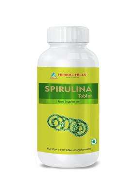 Herbal Hills Spirulina Tablets, 120 Count (Pack of 4) | Natural Herbal Care