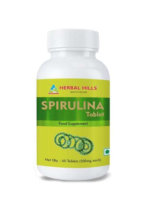 Herbal Hills Spirulina Tablets, 60 Count (Pack of 5) | Natural Herbal Care