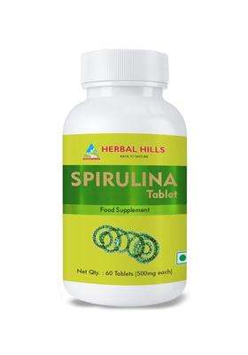 Herbal Hills Spirulina Tablets, 60 Count (Pack of 2) | Natural Herbal Care