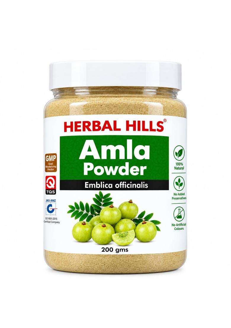 Herbal Hills Amla Powder, 200 g (Pack of 4) | Natural Herbal Care - Indya