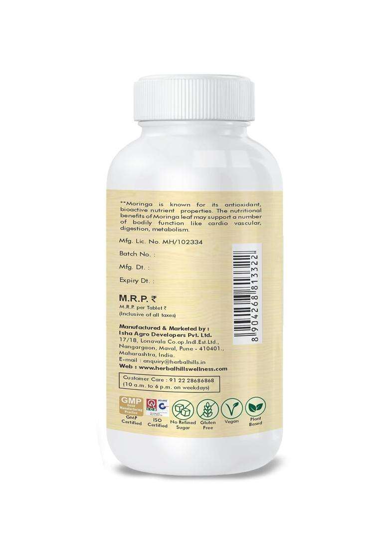 Herbal Hills Moringa Tablets, 700 Count (Pack of 2) | Natural Herbal Care - Indya