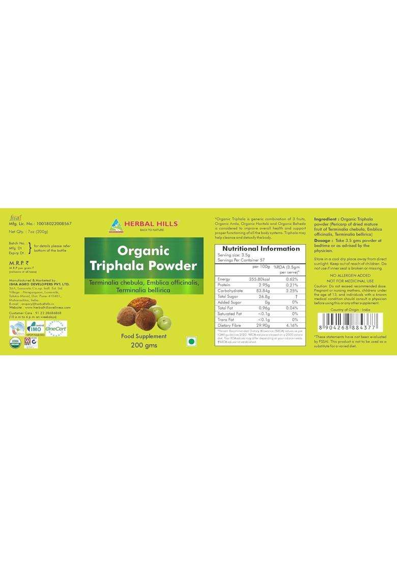 Herbal Hills Triphala Powder, 200 g | Natural Herbal Care - Indya