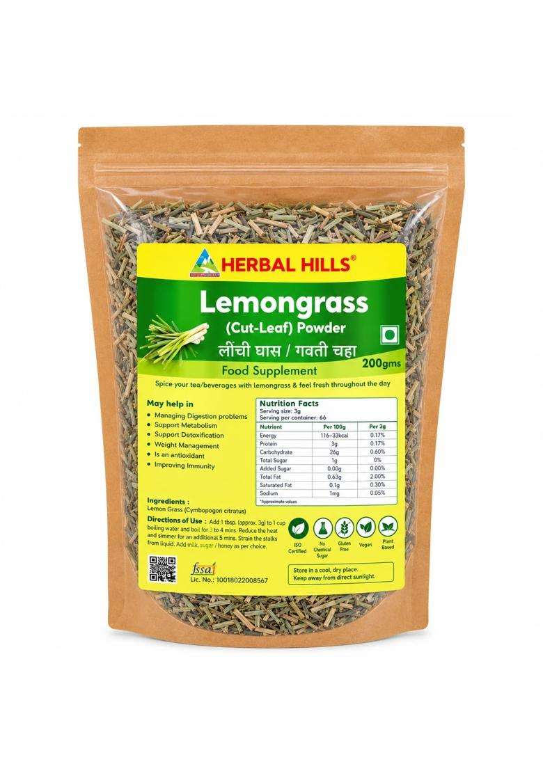 Herbal Hills Lemon Grass, 200 g (Pack of 5) | Natural Herbal Care - Indya