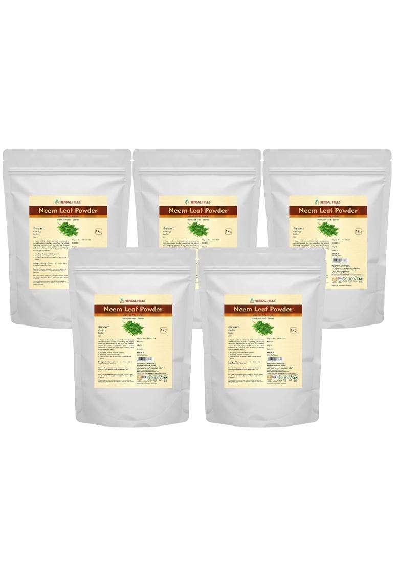Herbal Hills Neem Powder, 1 kg (Pack of 5) | Natural Herbal Care - Indya