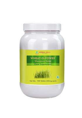 Herbal Hills Wheatgrass Tablets, 900 Count (Pack of 2) | Natural Herbal Care