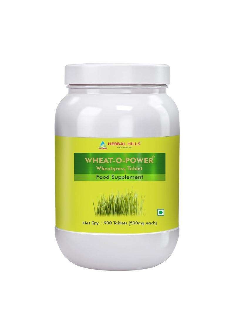 Herbal Hills Wheatgrass Tablets, 900 Count (Pack of 2) | Natural Herbal Care - Indya