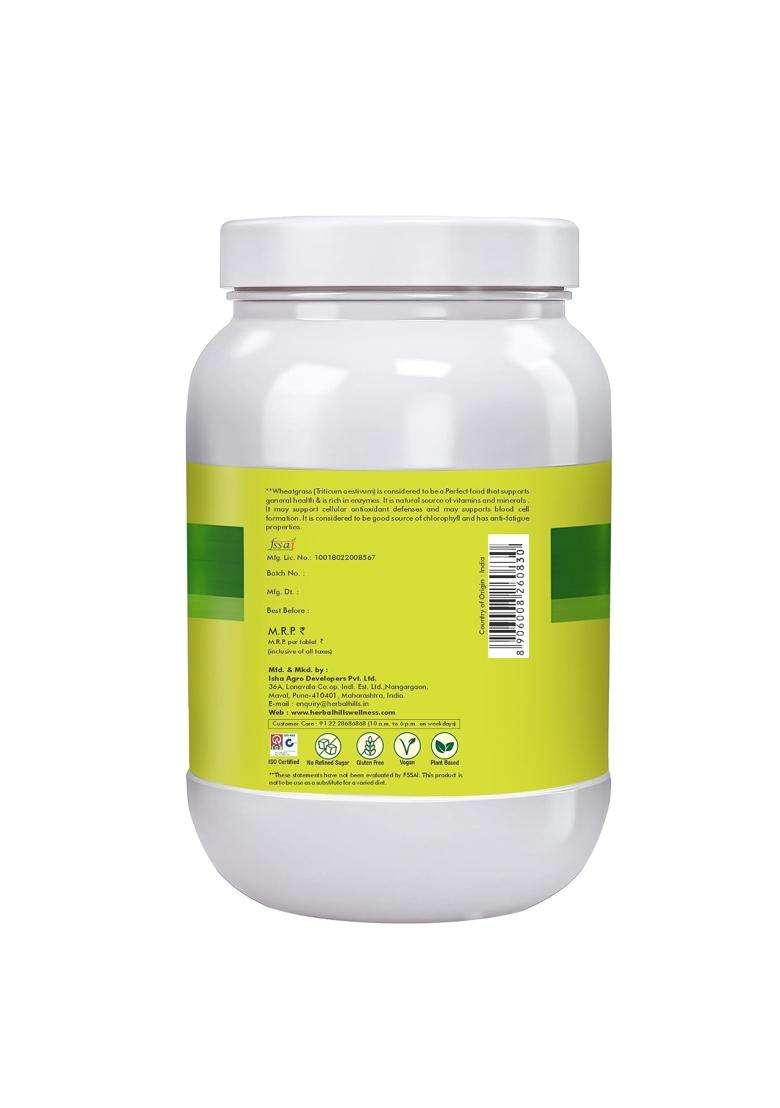 Herbal Hills Wheatgrass Tablets, 900 Count | Natural Herbal Care - Indya