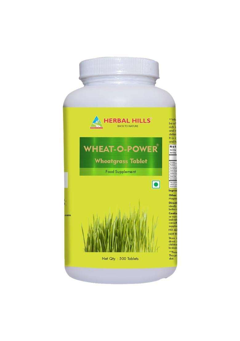 Herbal Hills Wheatgrass Tablets, 500 Count (Pack of 5) | Natural Herbal Care - Indya